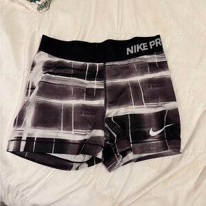 Nike Pro White and Black Shorts